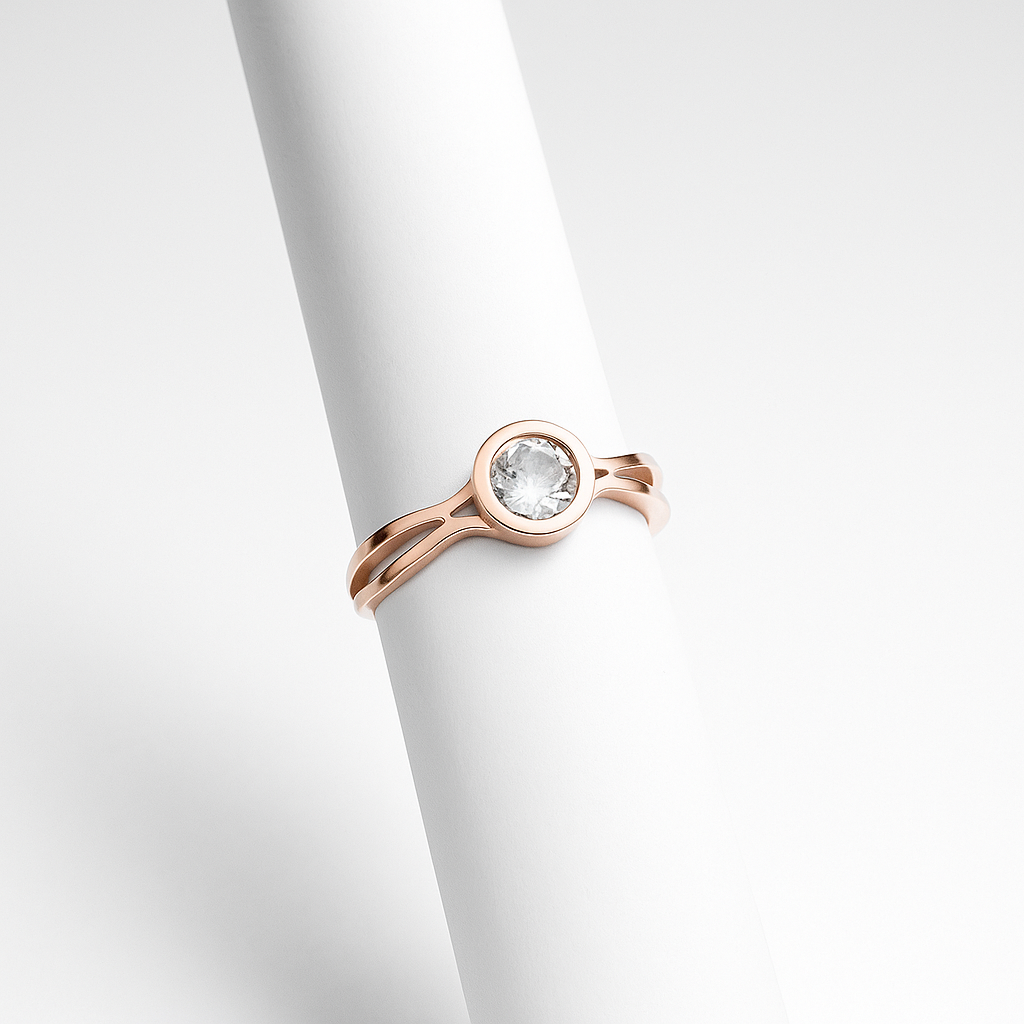Rose Solitaire Ring