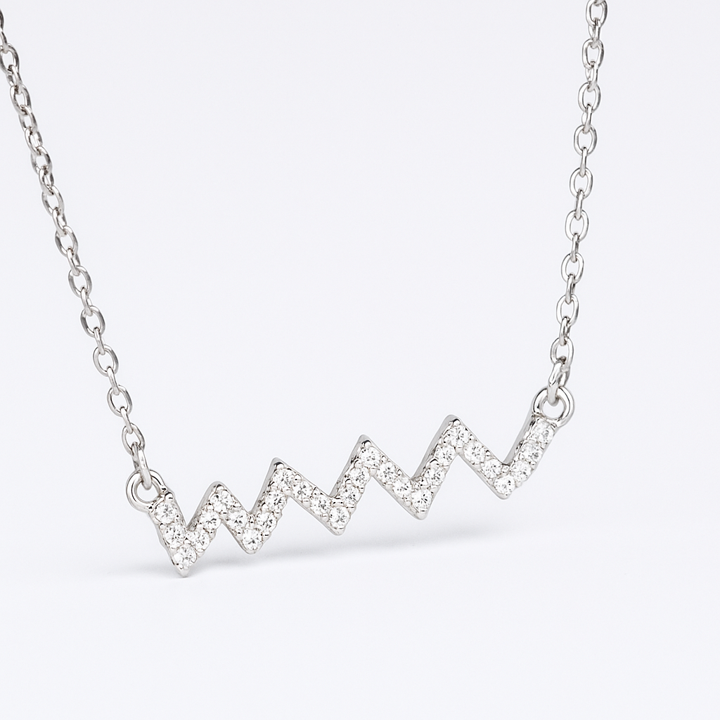 Chevron Silver Necklace