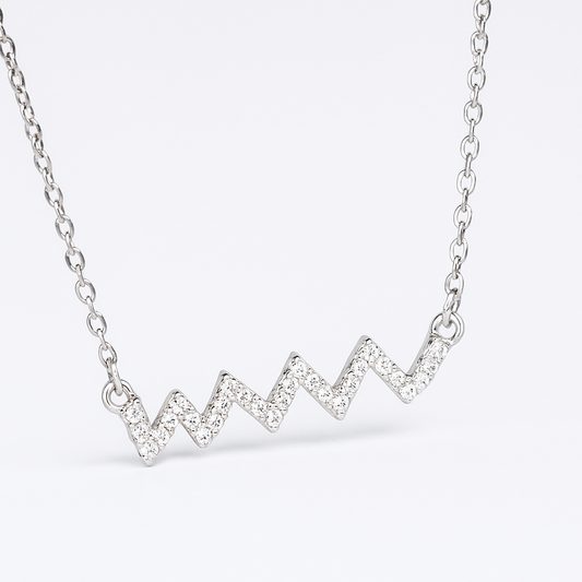 Chevron Silver Necklace