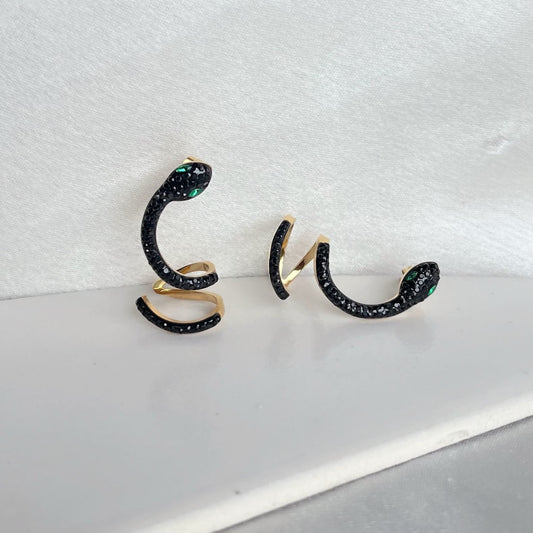 Black Luxe Serpenti Earrings