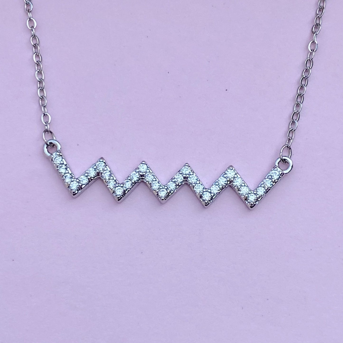 Chevron Silver Necklace