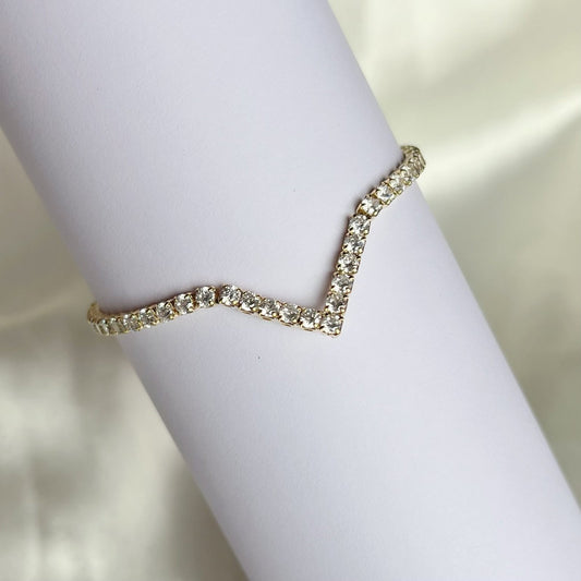 Gold V Drawstring Bracelet