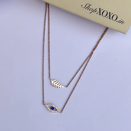 Sleek Eye Layered Necklace