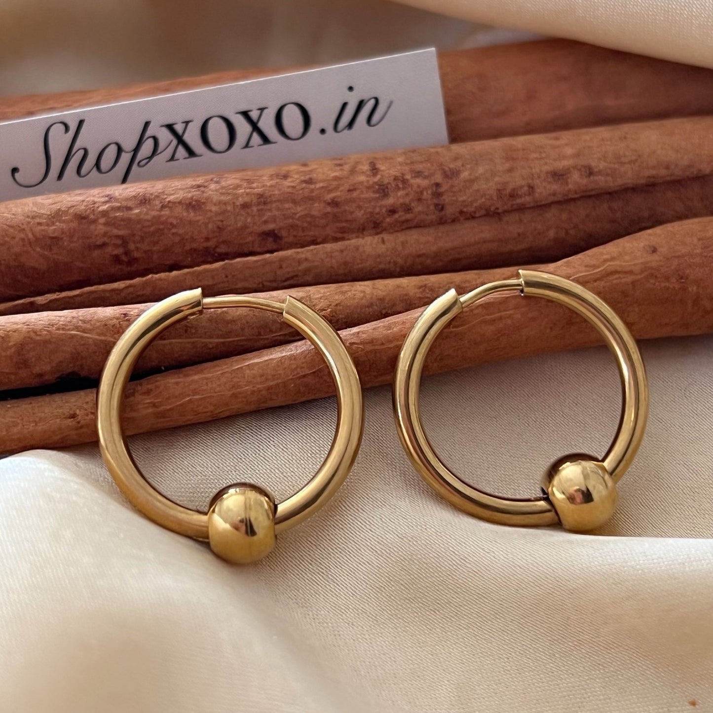 Gold Ball Hoops
