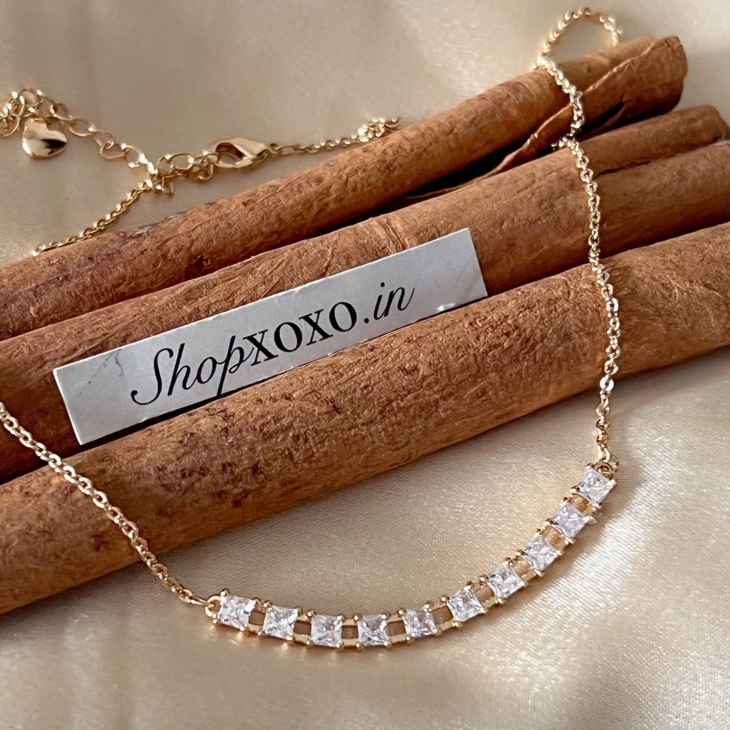 Crescent Diamanté Necklace