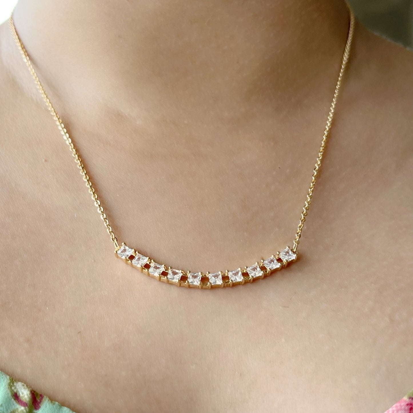 Crescent Diamanté Necklace