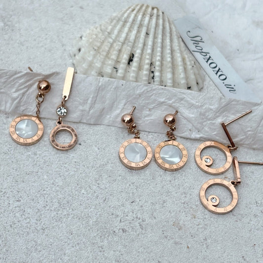 Rose Set of 3 Earrings