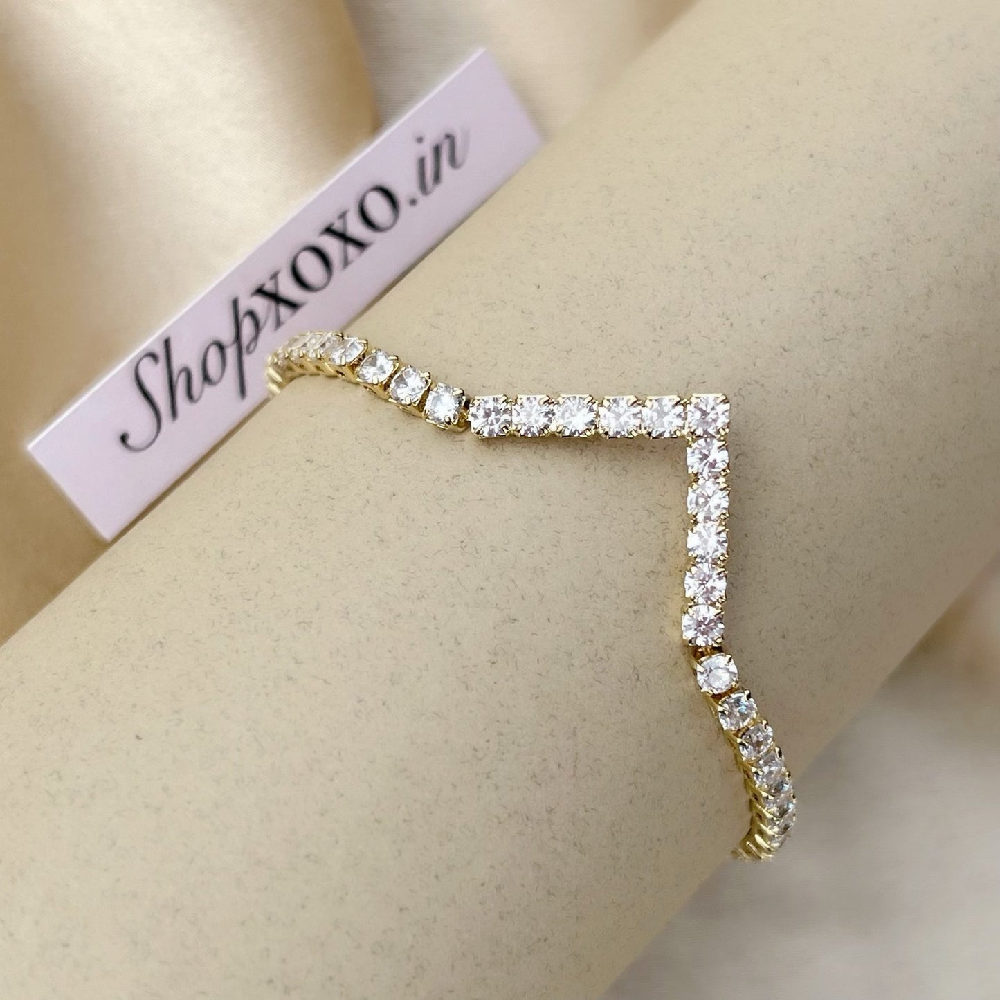 Gold V Drawstring Bracelet