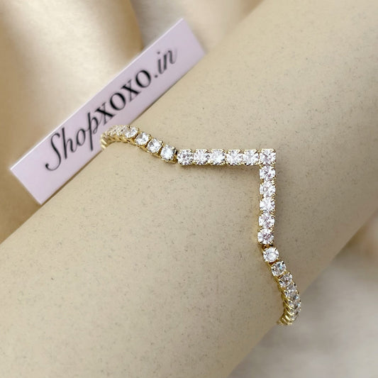 Gold V Drawstring Bracelet