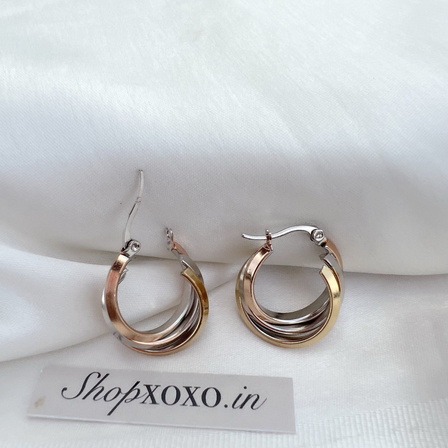 Triple Tone Hoops