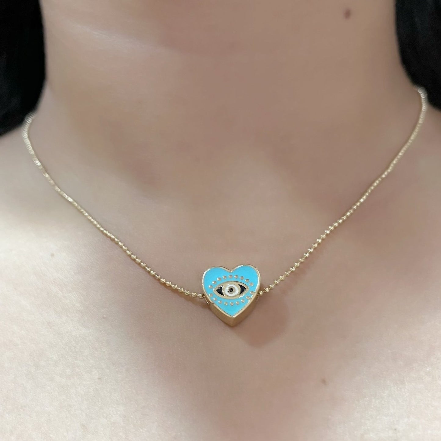 Blue Heart Pop Necklace