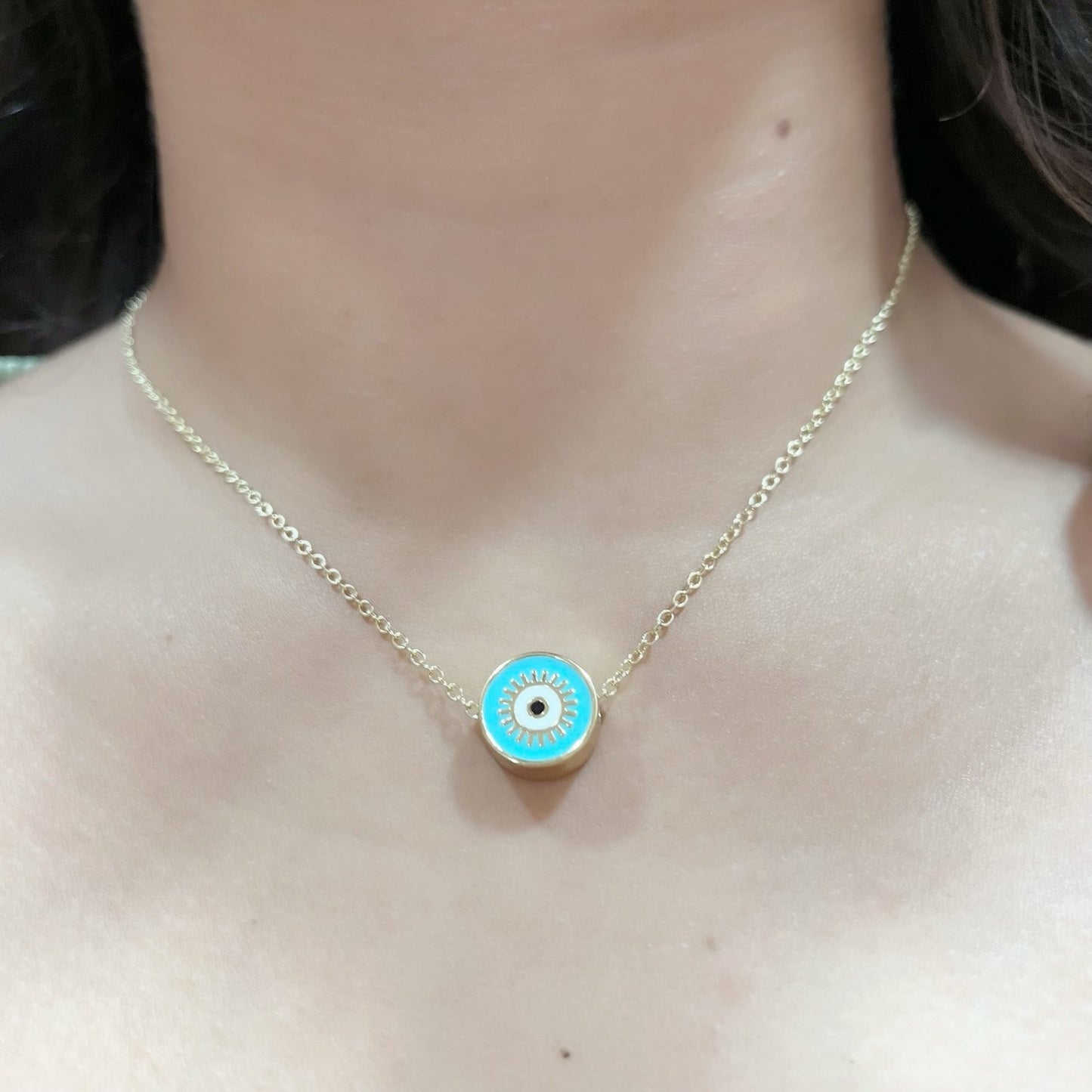 Blue Funky Eye Necklace