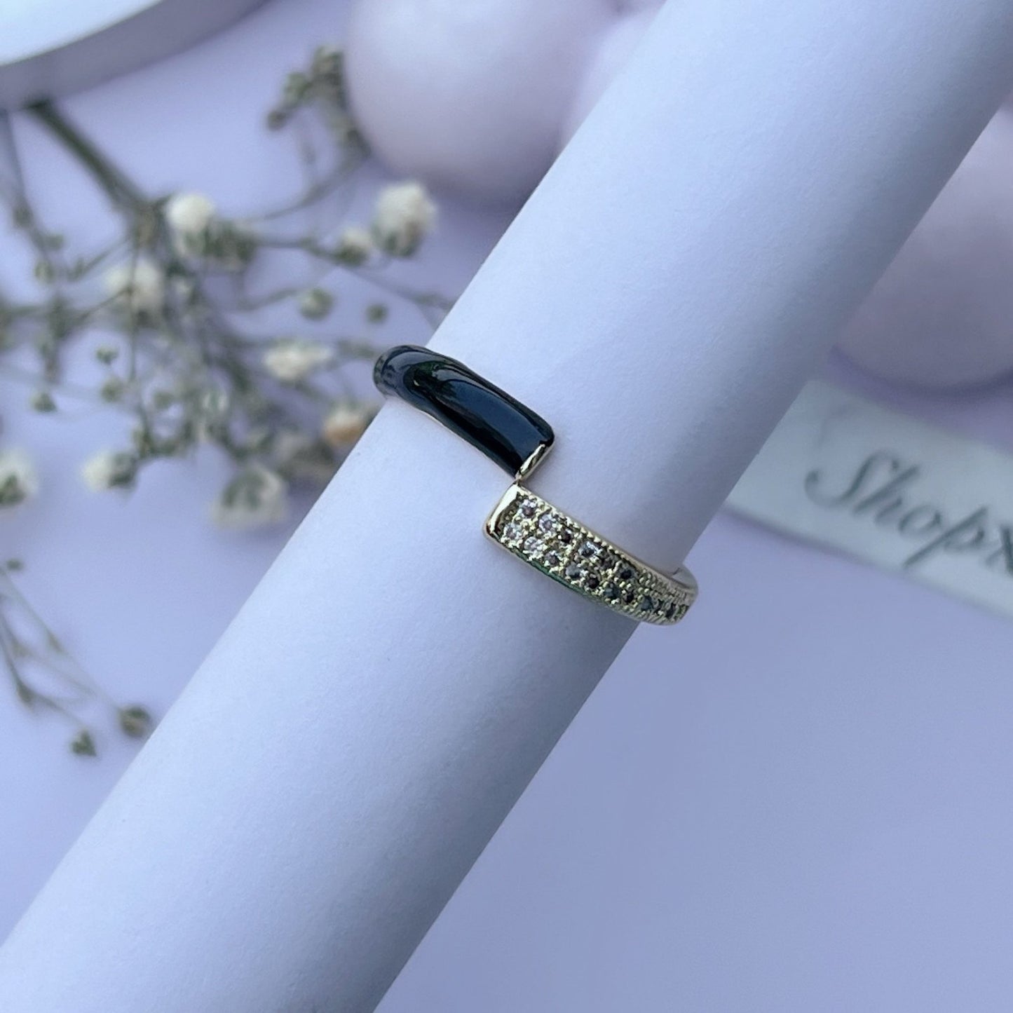Macy Black Ring