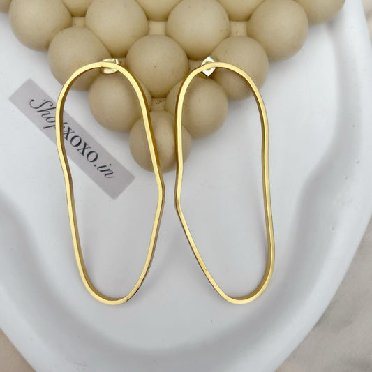 Gold Abstract Line Oversized Earrings