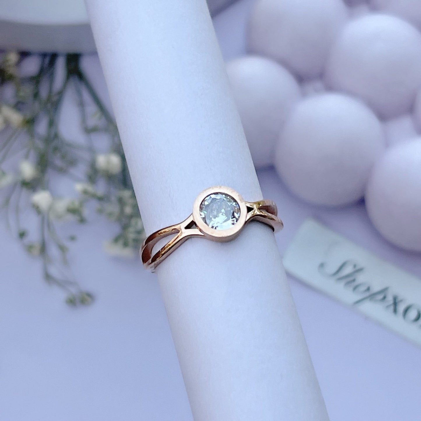 Rose Solitaire Ring