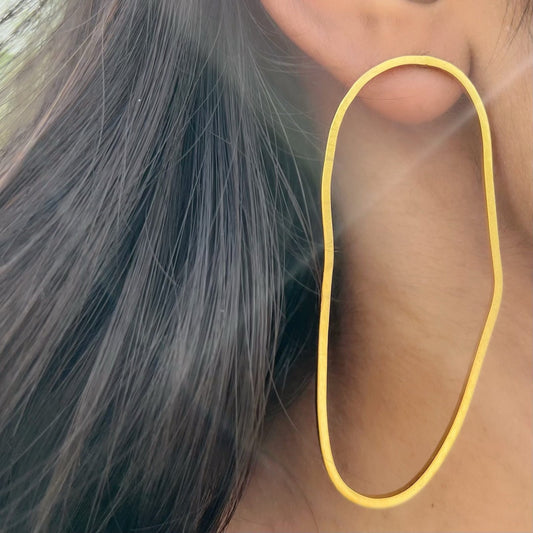 Gold Abstract Line Oversized Earrings