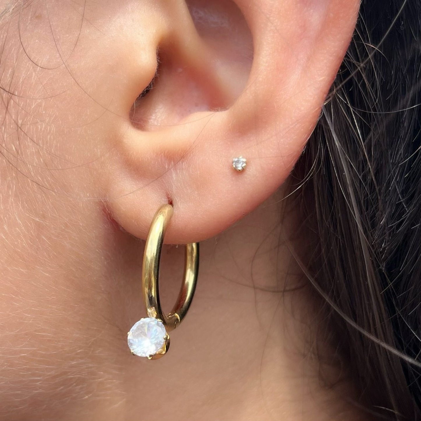 Gold Diamanté Hoops