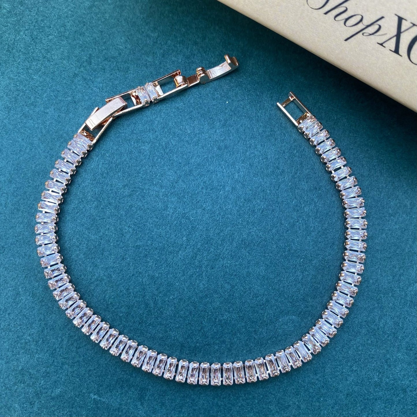 Rose Baguette Tennis Bracelet