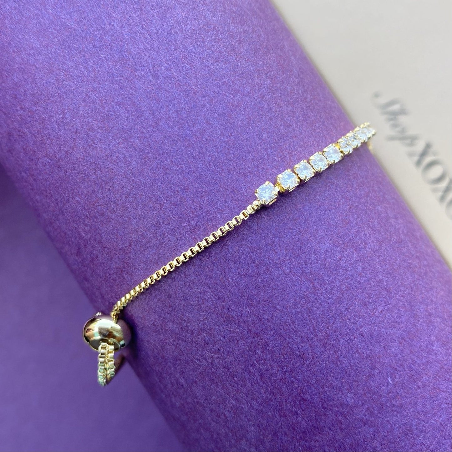 Gold V Drawstring Bracelet