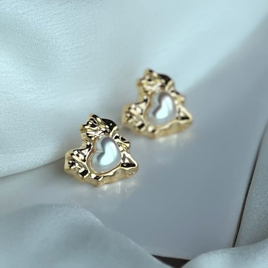 Gilded Heart Earrings