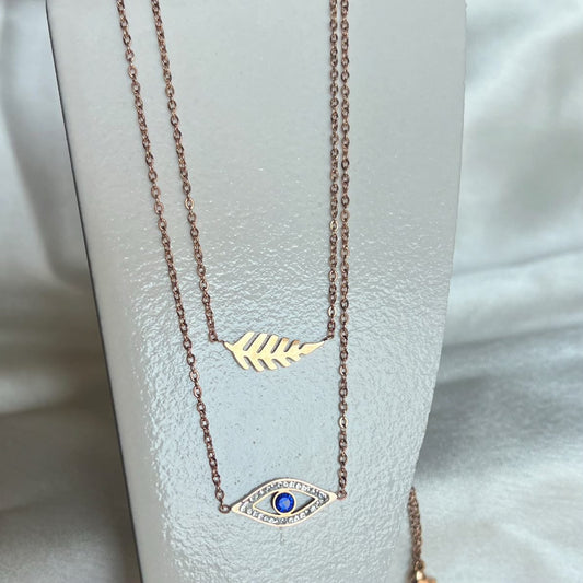 Sleek Eye Layered Necklace