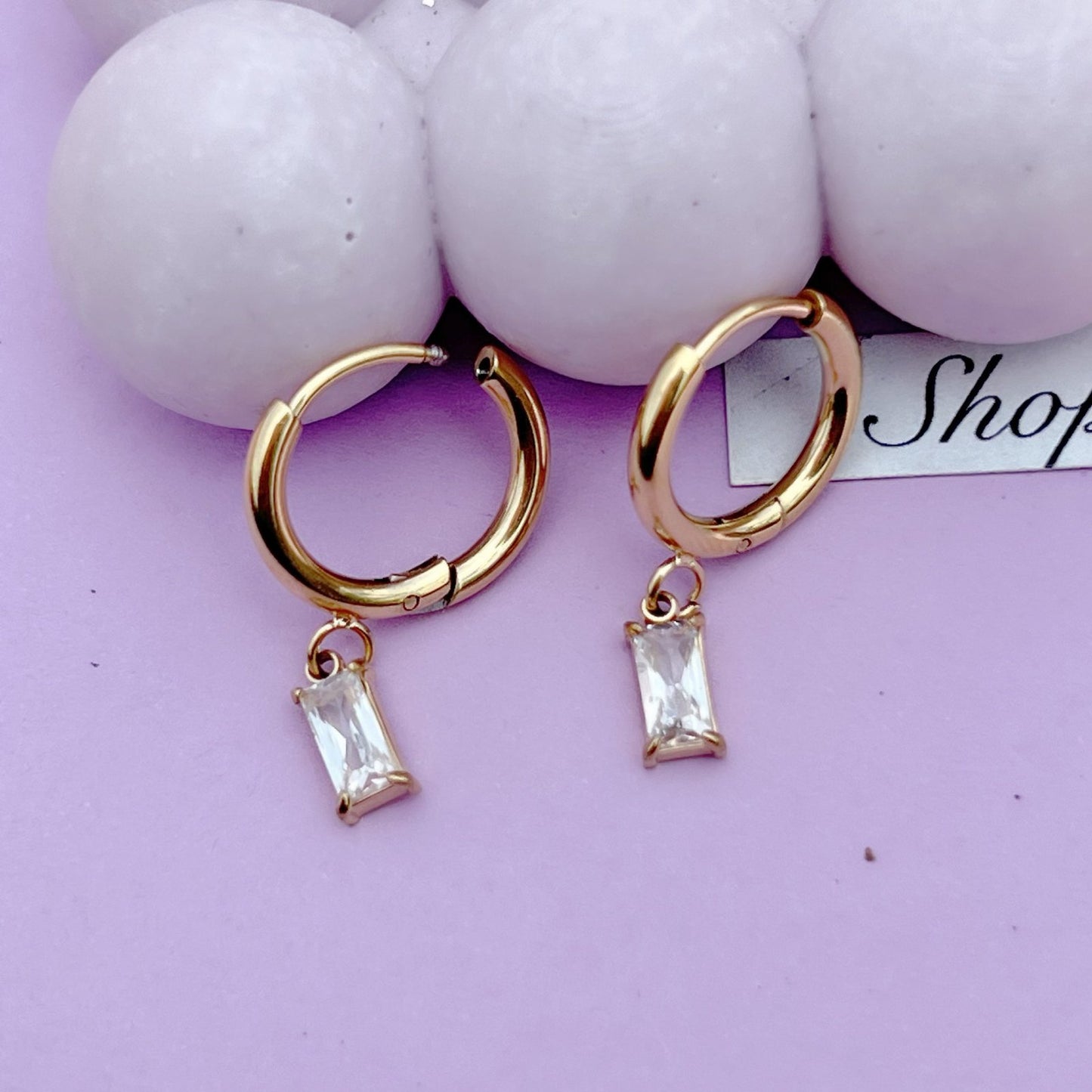 Stella White Earrings