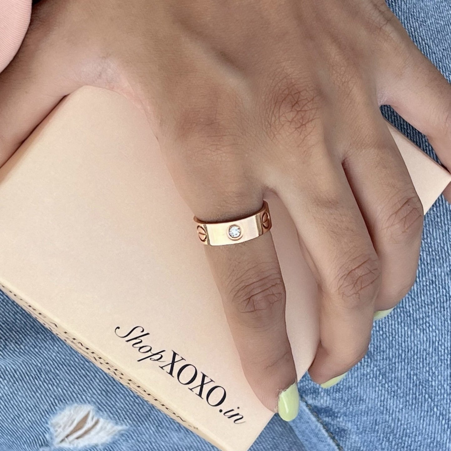 Rose Diamanté Ring