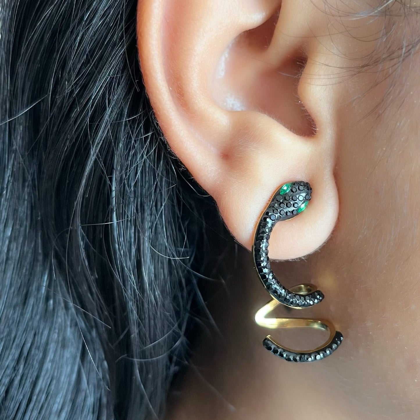 Black Luxe Serpenti Earrings