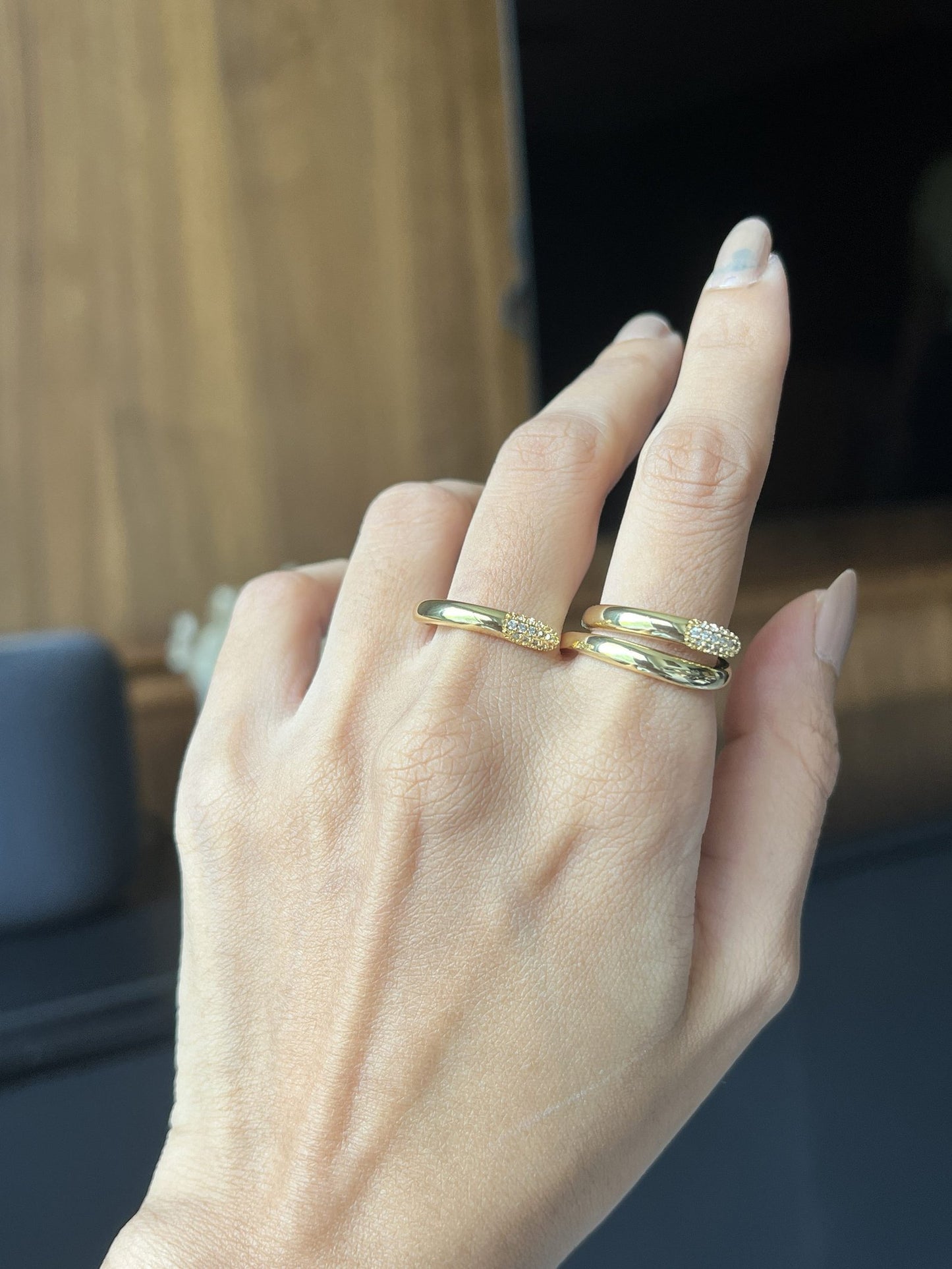 Glam 2 finger ring