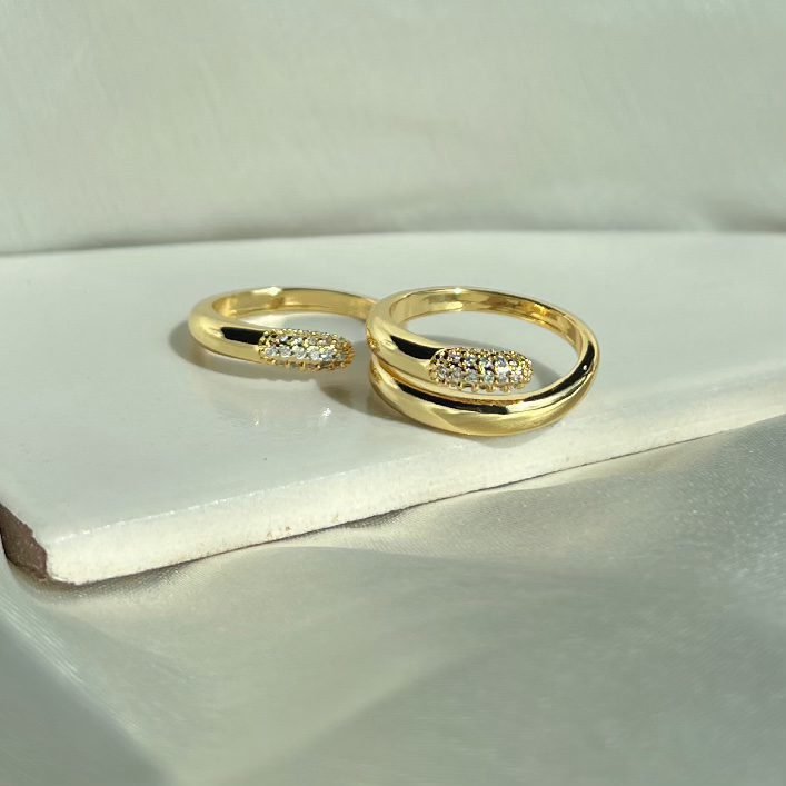 Glam 2 finger ring