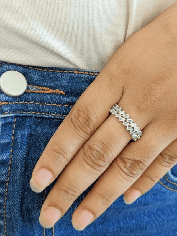 Silver Double Eternity Ring