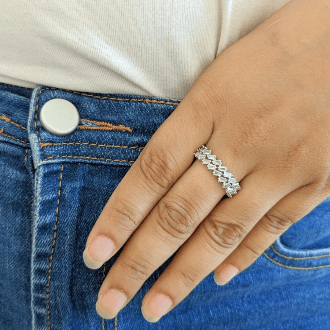 Silver Double Eternity Ring