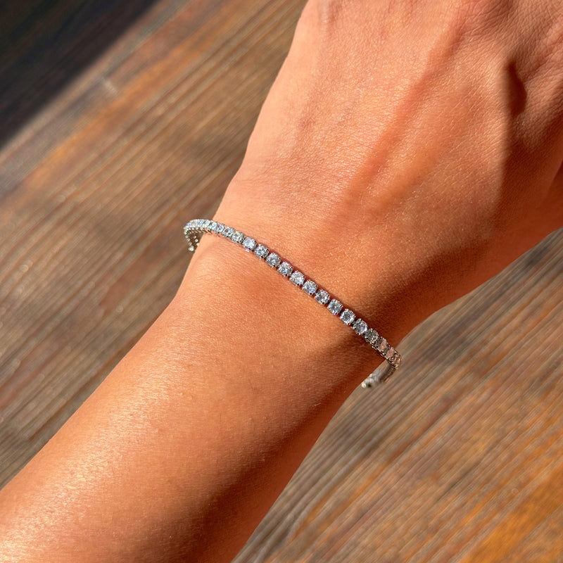 Luxe Micro Diamonds Silver Tennis Bracelet