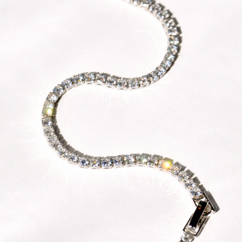 Luxe Micro Diamonds Silver Tennis Bracelet