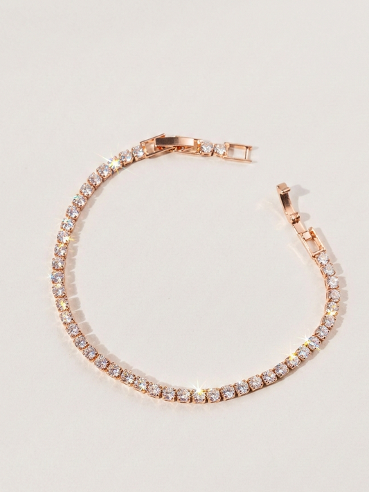 Micro Diamonds Rose Tennis Bracelet