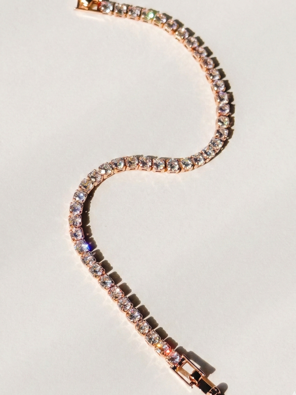 Micro Diamonds Rose Tennis Bracelet