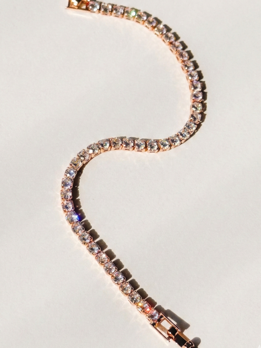 Micro Diamonds Rose Tennis Bracelet
