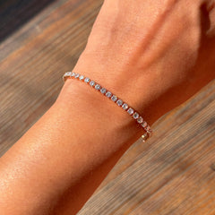 Micro Diamonds Rose Tennis Bracelet