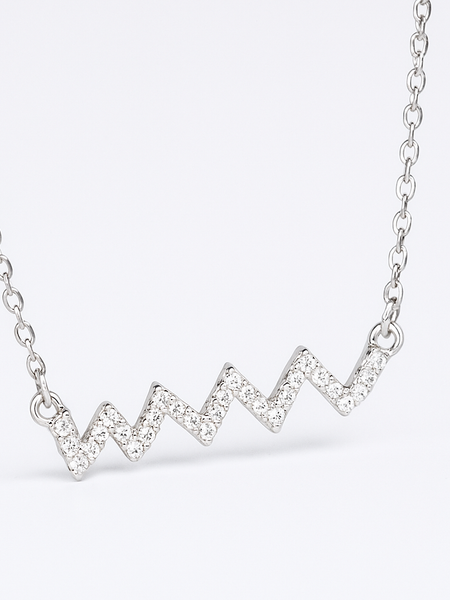 Chevron Silver Necklace