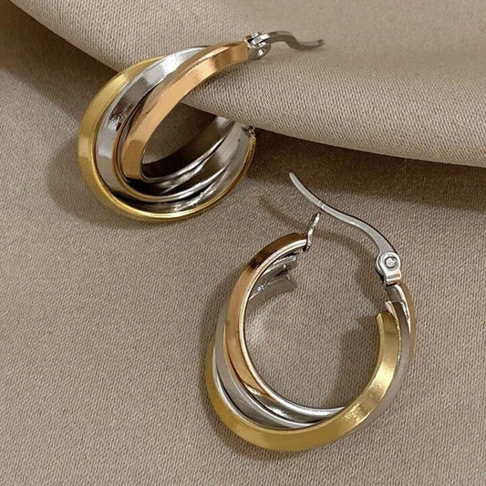 Triple Tone Hoops