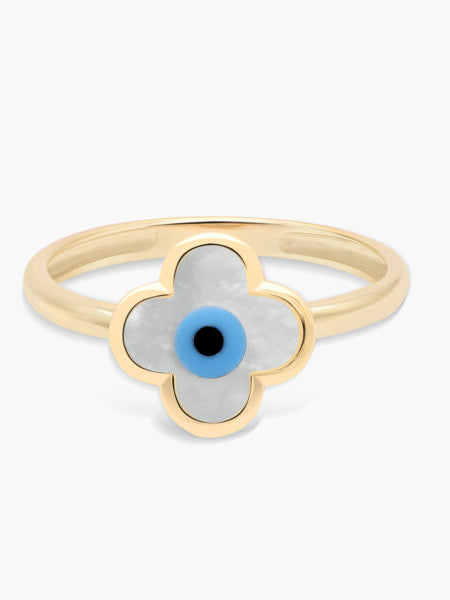 Flower Evil Eye Ring
