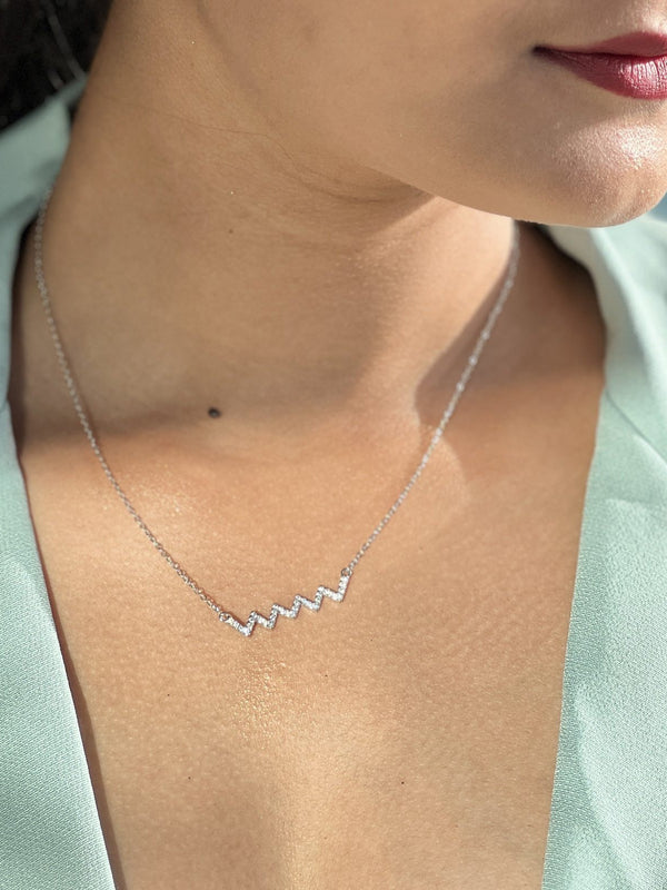 Chevron Silver Necklace