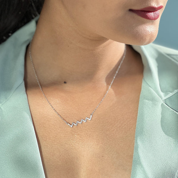 Chevron Silver Necklace