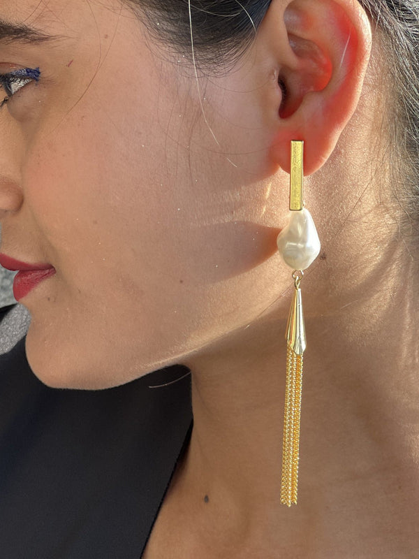 Amyra Tassel Long Earrings