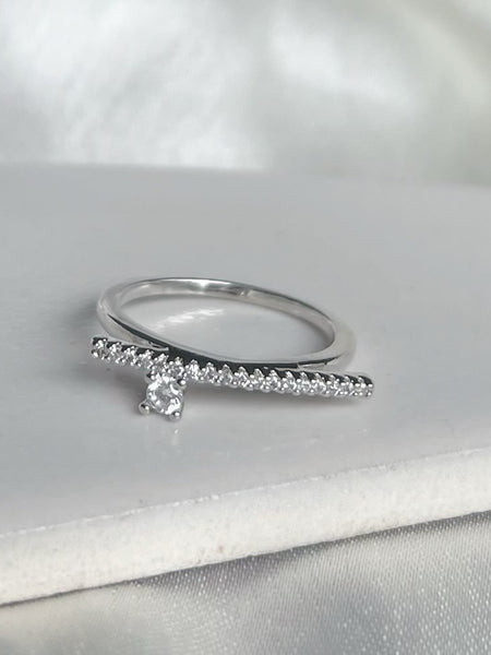 Silver Dot Dash Ring