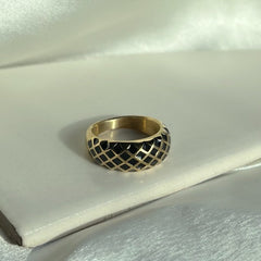 Black Criss Cross Ring