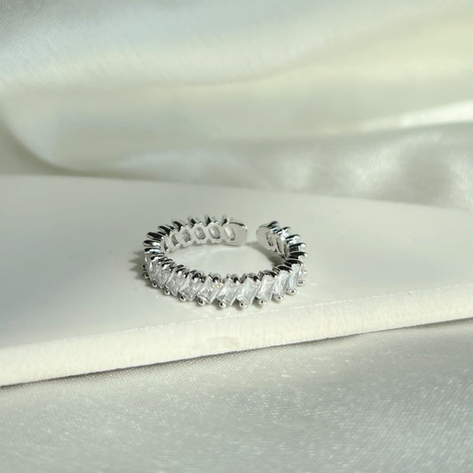 Silver Baguette Tennis Ring