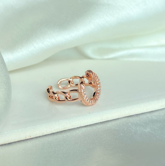 Rose Screw Diamanté Ring