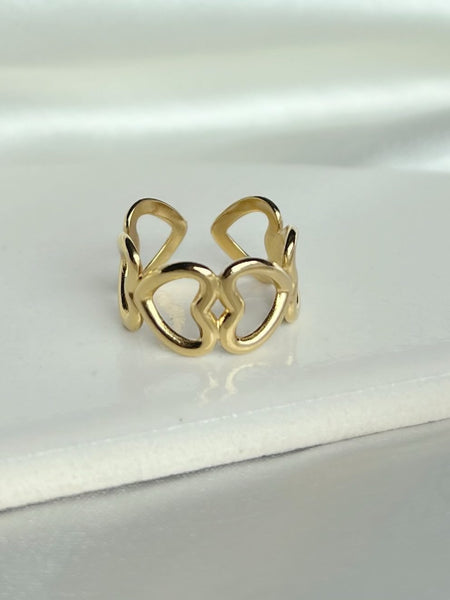 Little Hearts Gold Ring