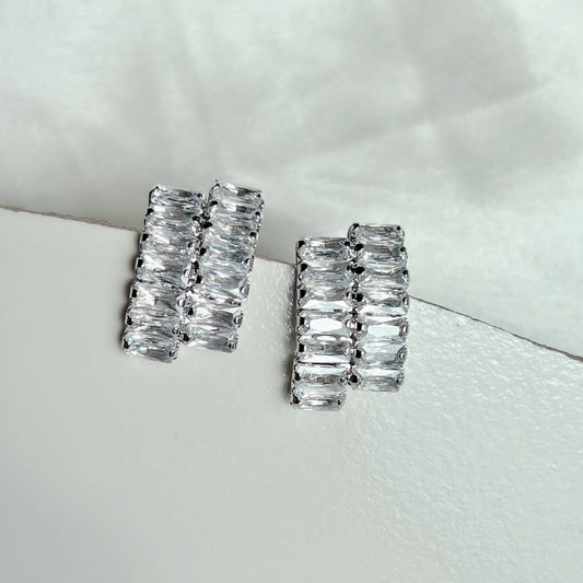 Silver Baguette Earrings